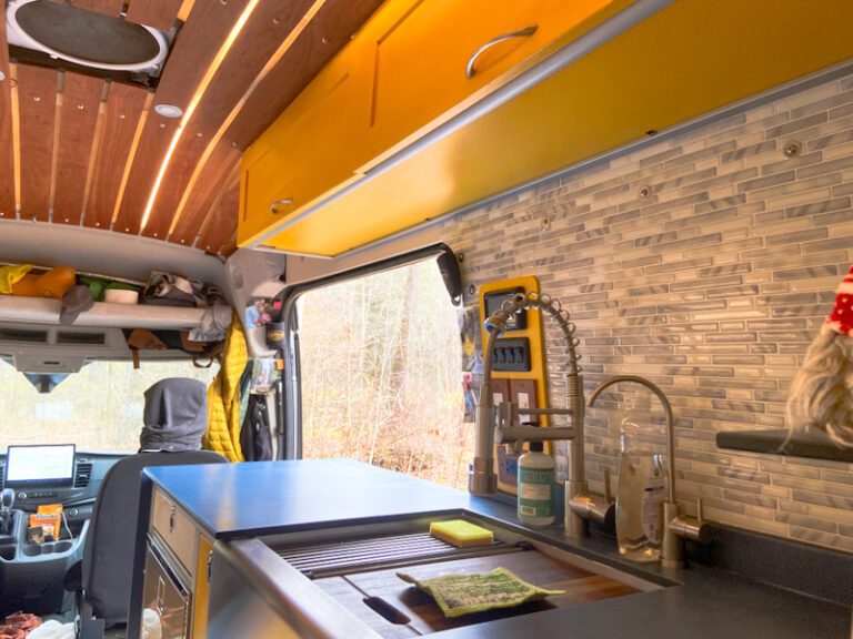 diy campervan conversion water system and paperstone Countertops