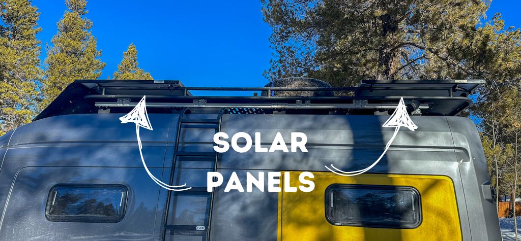 Our solar panel setup for full time van life